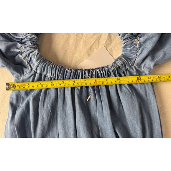 MISA LOS ANGELES Denim Off Shoulder Smocked Waist Midi Dress Blue Size‎ s/m - Picture 6 of 10